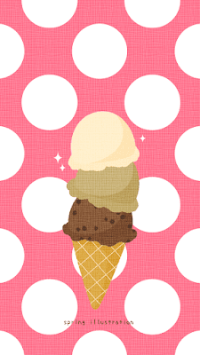 【アイスクリーム】夏スイーツのおしゃれでシンプルかわいいイラストスマホ壁紙/ホーム画面/ロック画面