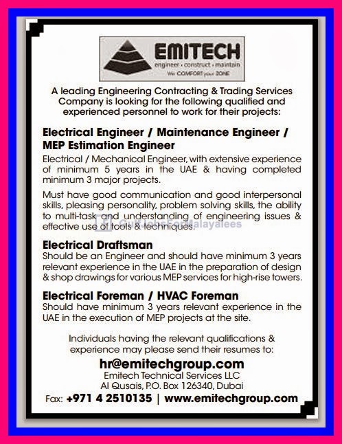 EMITECH Dubai Job Vacancies