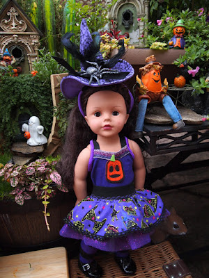 Little jo's Halloween Doll Party in the Fairy Garden