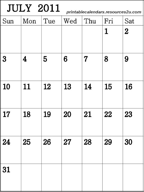 july 2011 calendar. this July 2011 Calendar