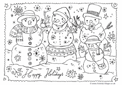 Snowman Family Coloring Pages 