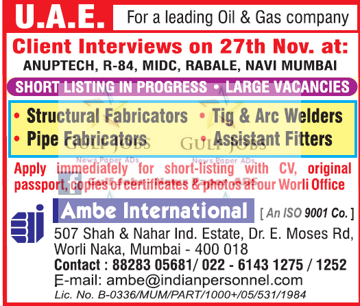 Leading Oil & Gas company Jobs for UAE