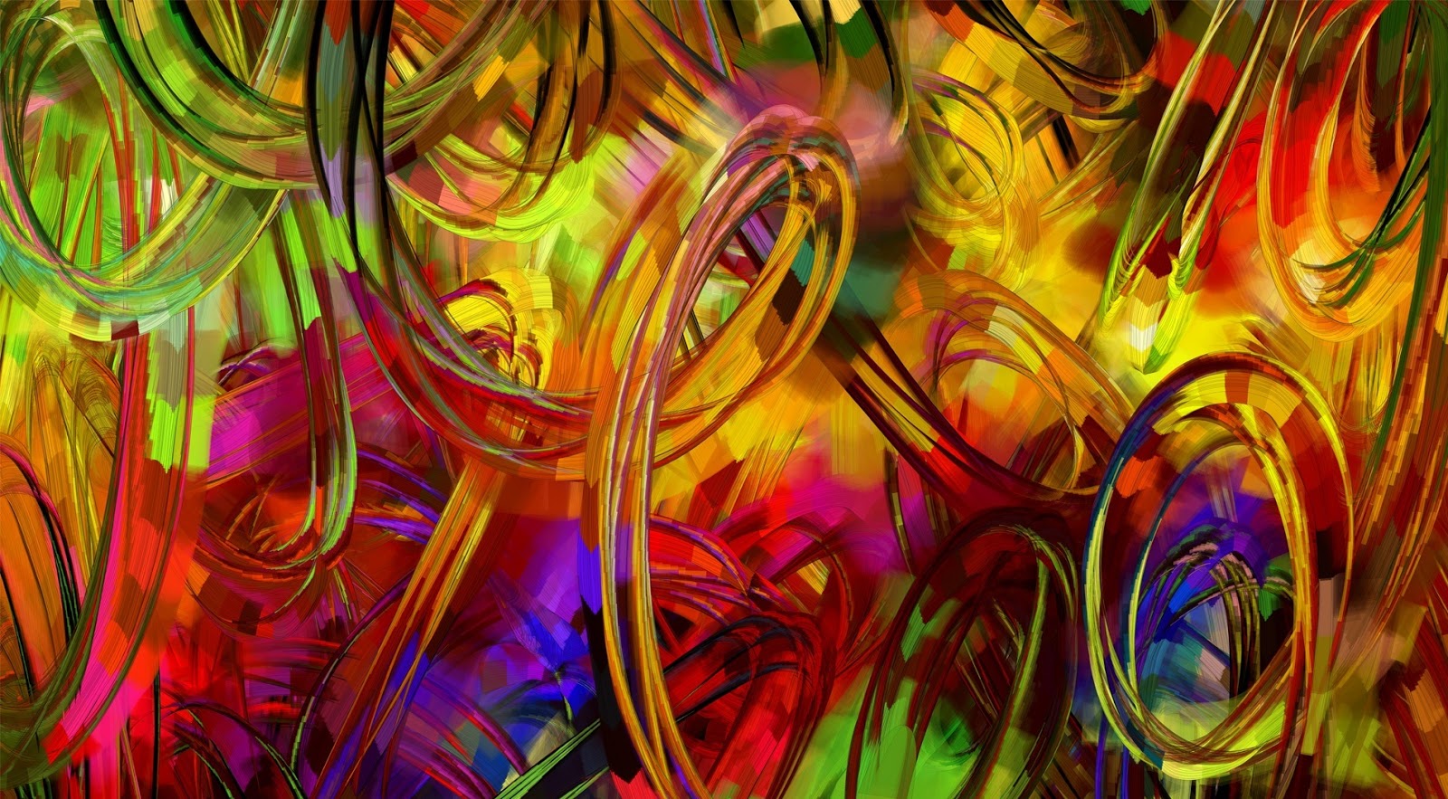Schilderij met gekleurde cirkels  HD Wallpapers
