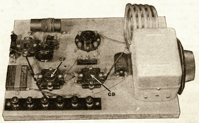 Pilot Radio's Radio Design magazine, Flea-Power Transmitter assembled on board