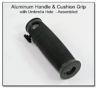 CP1104F: Aluminum Handle and Cushion Grip with Umbrella Hole (10 Degree Angled) - Assembled View