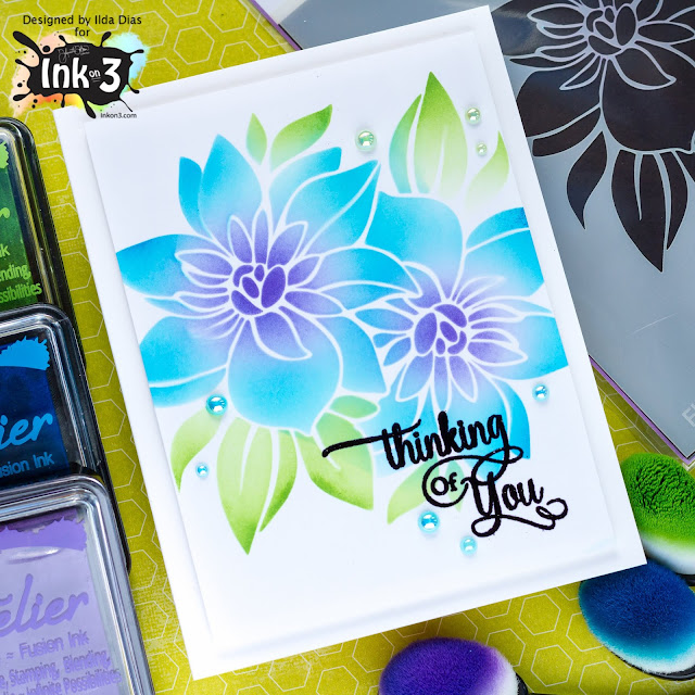 Thinking of You Flora Stenciled Card | Ink On 3