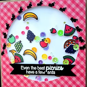 Sunny Studio Stamps: Summer Picnic Even The Best Picnics have a few Ants Shaker Card by Vanessa Menhorn.