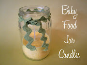 This baby food jar candle project from Cathie Filian would be an adorable . (how to make baby food jar candles shower favor)