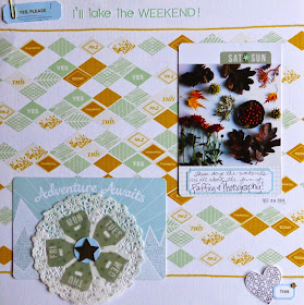 Studio Calico, Yes, Please I'll Take the Weekend!, journaling cards, faffing, photography, doily, Sun, Mon, Tues, Wed, Thu, Fri, Sat, Sun, heart stamp, this