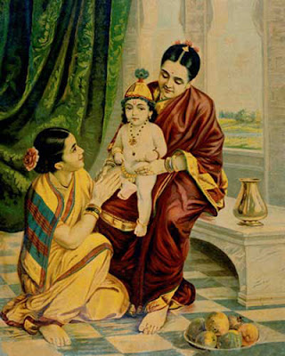 wallpaper of krishna yashoda. ravi varma collections