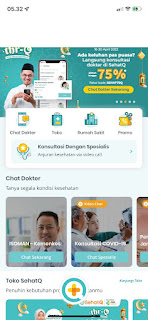 Tampilan Awal Aplikasi SehatQ