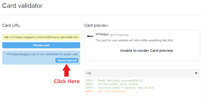 how to request twitter for player card approval