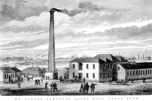 Samuel Ramsden's Paper Mill, Yarra Bank Melbourne 1868