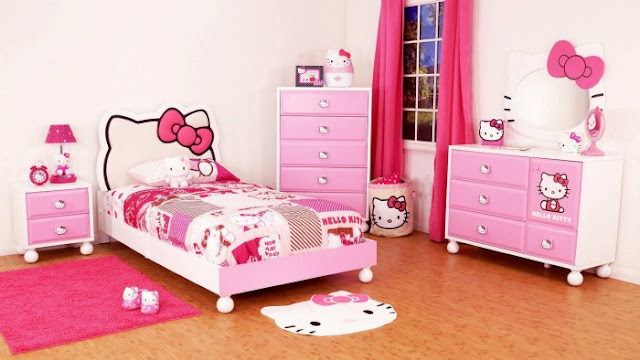 set bilik tidur kanak-kanak perempuan