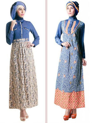 Contoh Gamis Batik Modern Lebaran