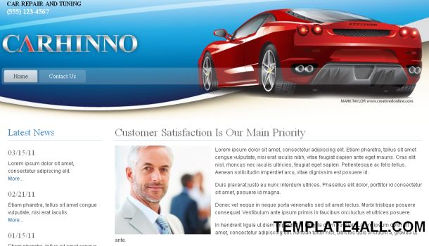 Free Blue Gray Cars Tuning Joomla Template Free Cars Joomla 15 Templates 