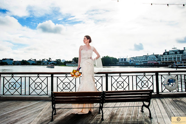 bride on bench