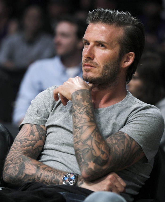 david villa hairstyle David Beckham Tattoos Sleeve