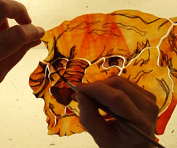 painting with light glass. When painting and firing on