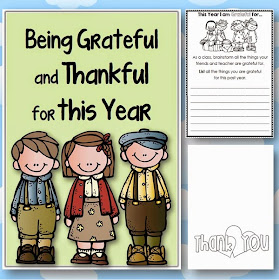 Being Grateful and Thankful Freebie Clever Classroom blog