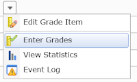 Enter Grades on the grade item action menu