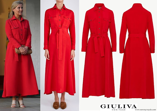 The Countess of Wessex wore Giuliva Heritage Dora Dress in Wool and Silk Blend
