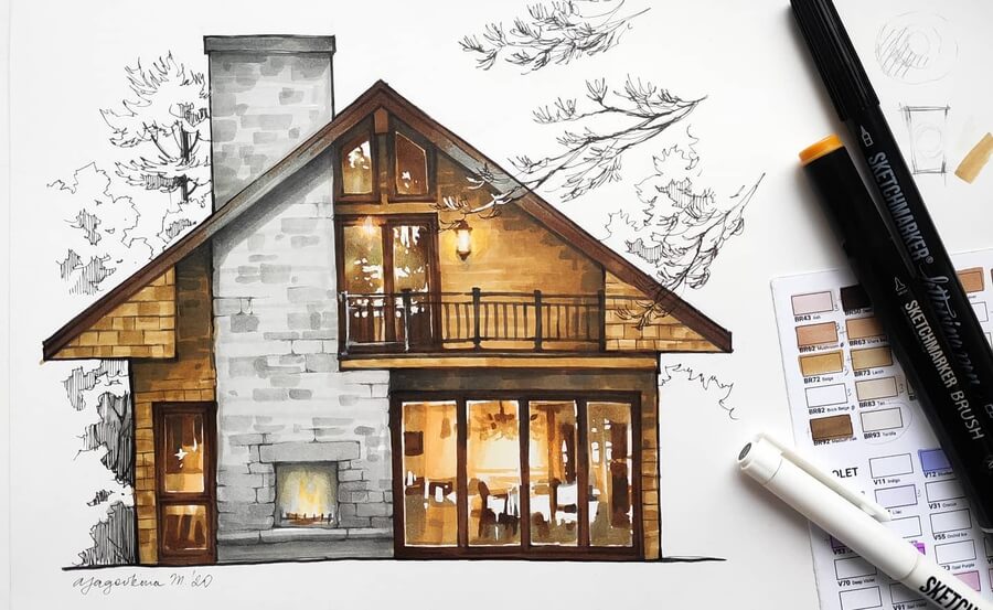 01-Cosy-chalet-Architecture-Drawings-Yagovkina-Maria-www-designstack-co