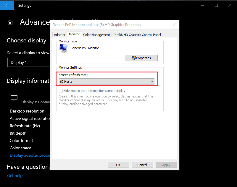 How to Check the Refresh Rate for Your Screen on Windows 10