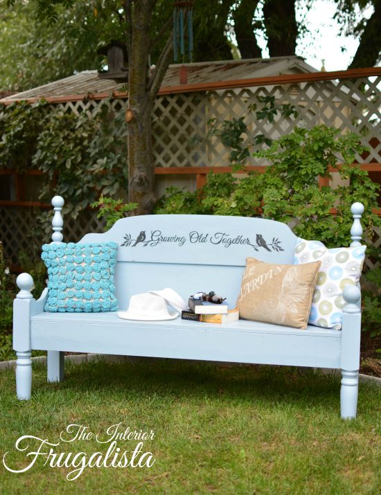 Outdoor Garden Headboard Bench For Two Interior Frugalista