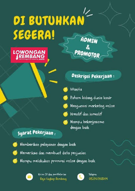 Lowongan Kerja Pegawai Raja Ungkep Rembang Tanpa Syarat Ijazah