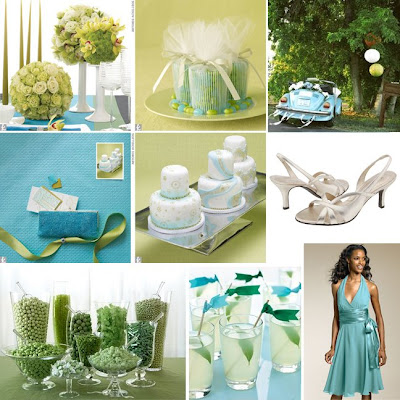 The Knot has declared that chartreuse and aqua is a'hot new color combo'