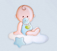 silueta de madera infantil bebé con peto en nube babydelicatessen