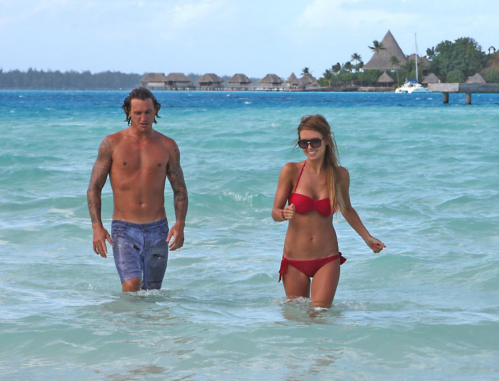 Celebrity Actress Model Audrina Patridge in Bikini in Bora Bora