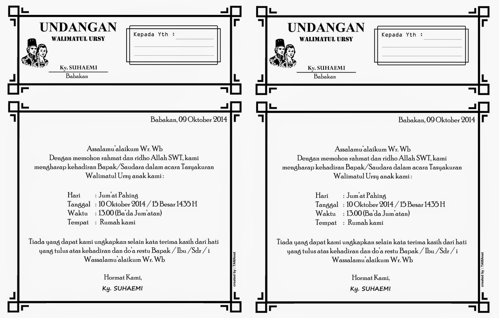 contoh format undangan formal