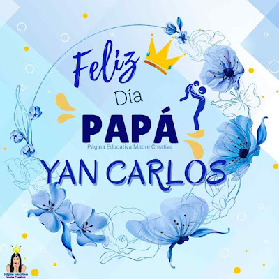 Solapín Feliz Día del Padre - Nombre Yan Carlos para imprimir gratis