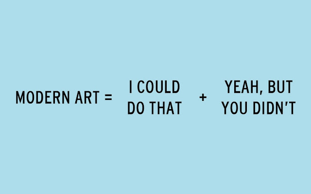 Modern art = I could do that + Yeah, but you didn't