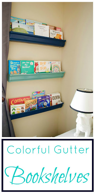 Colorful Gutter Bookshelves - Super Easy and Useful!