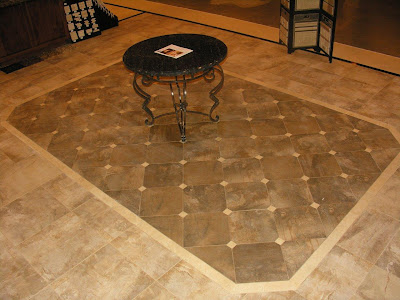 custom granite table with decorative flooring design