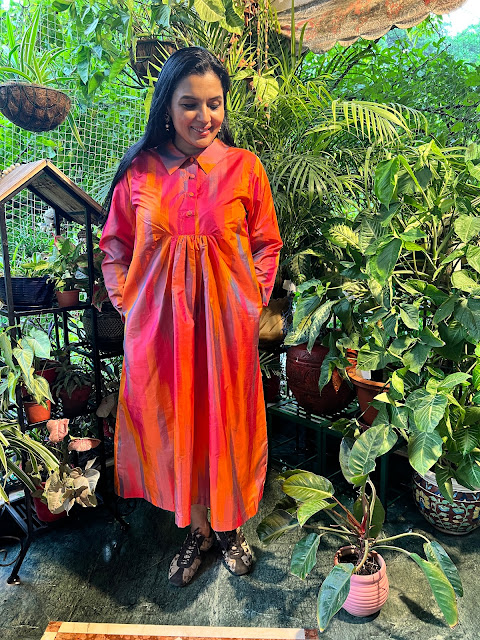 Rajkot patola silk dress with pockets