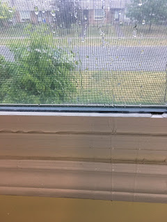 Water dripping down onto my window frame on the inside.