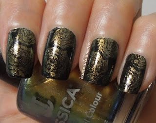 OPI Live and Let Die stamped with Jessica Iridescent Eye BM323