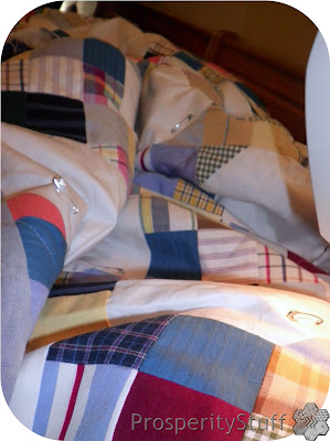 Quilting the dress-shirt quilt