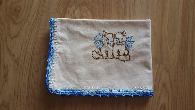 Finishing a vintage embroidery project