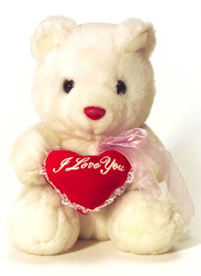 teddy bear with heart saying I Love You
