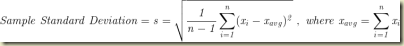 Variation in Excel - Sample Standard Deviation