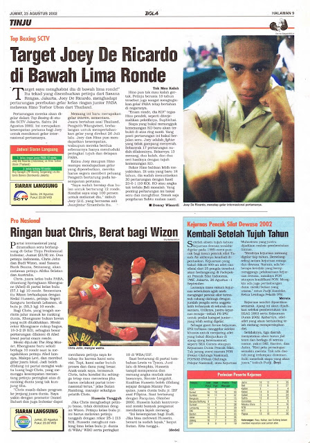 TINJU: TOP BOXING SCTV TARGET JOEY DE RICARDO DIBAWAH LIMA RONDE