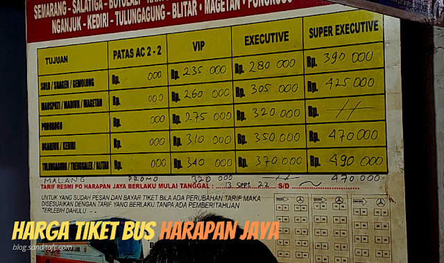 Harga Tiket Bus Harapan Jaya Terbaru