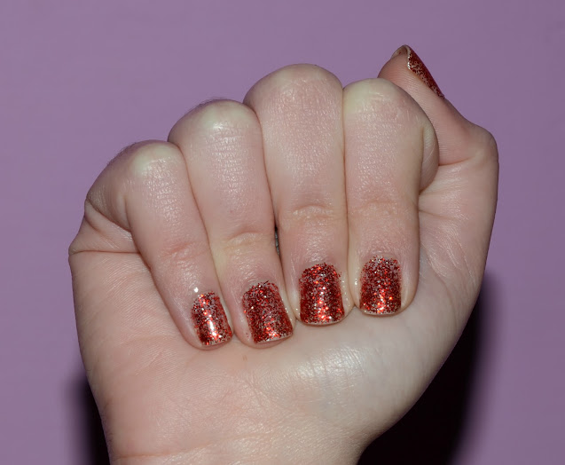 red glitter nail polish