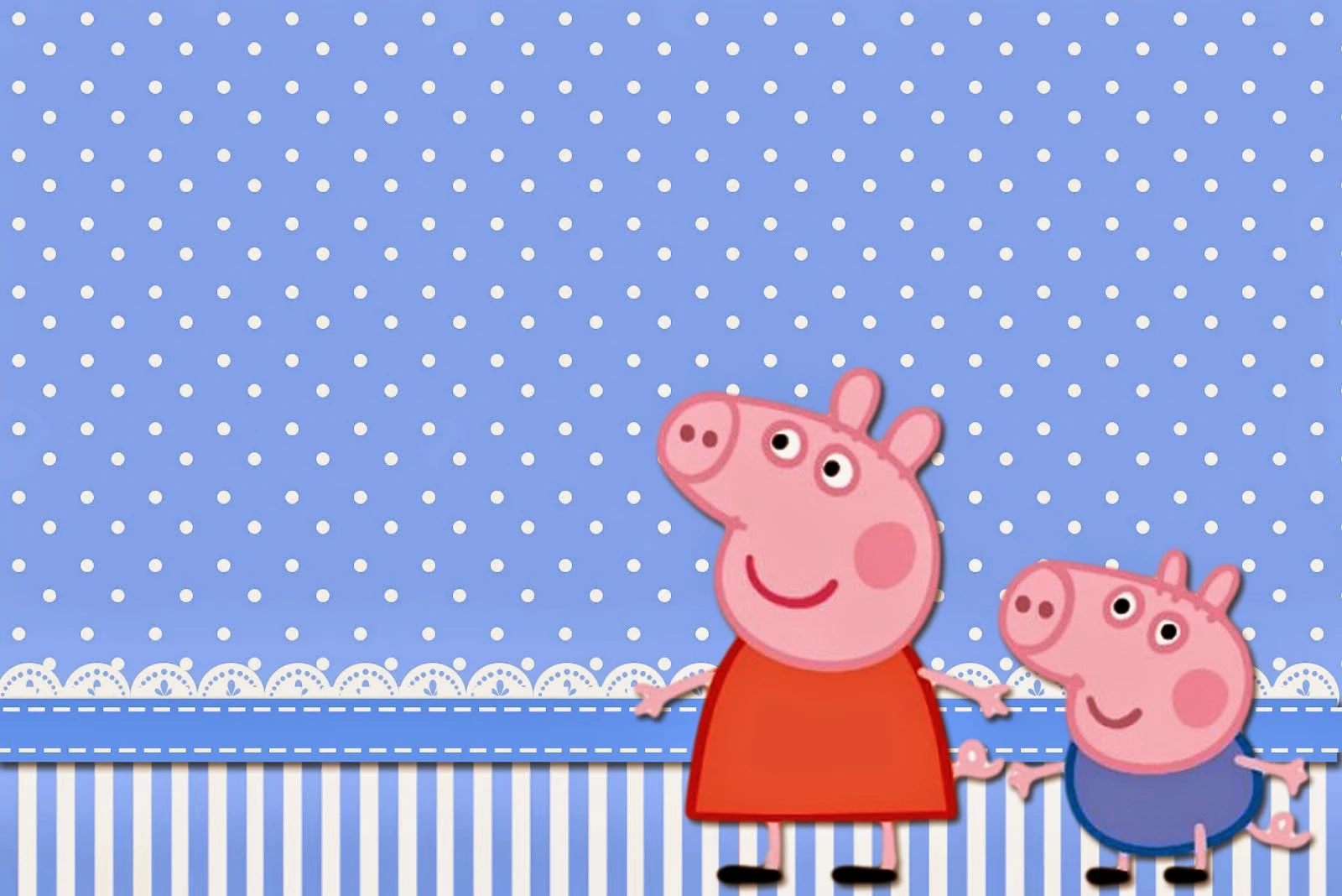 Peppa Pig invitaciones, tarjetas, marcos para fotos o etiquetas para imprimir gratis. 