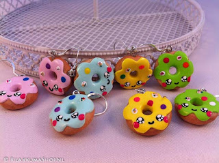 Kawaii cute colorful Donuts earrings